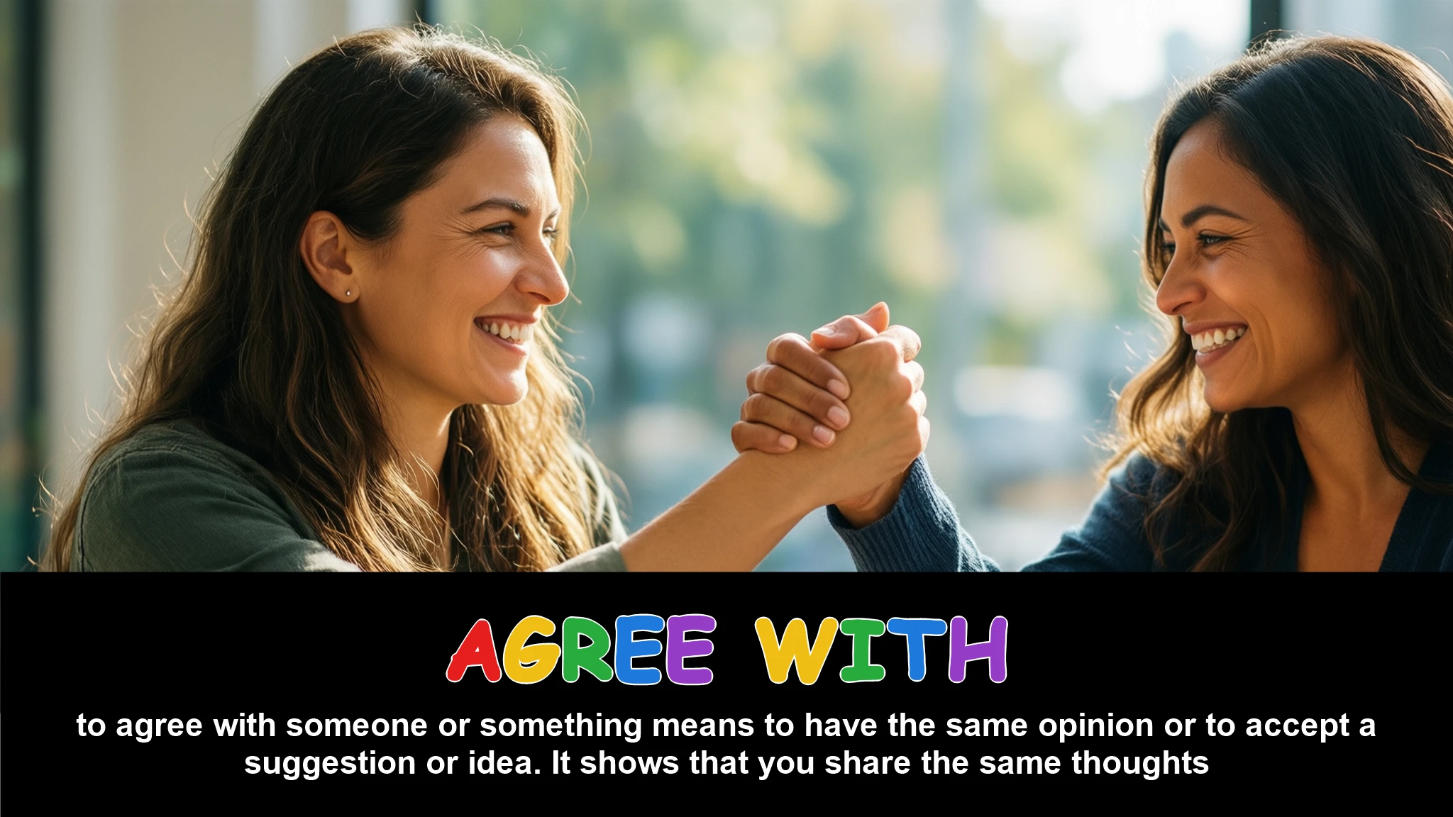 English Illustration for agree with